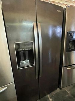 Whirlpool Side-by-Side Black Refrigerator Fridge
