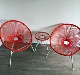 OUTDOOR  Chair Set with Side Table