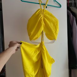 Yellow Cut Out Dress