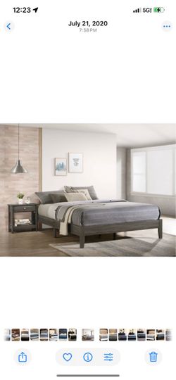 BRAND NEW KING SIZE GRAY BED FRAME WITH NEW MATTRESS/FAST DELIVERY