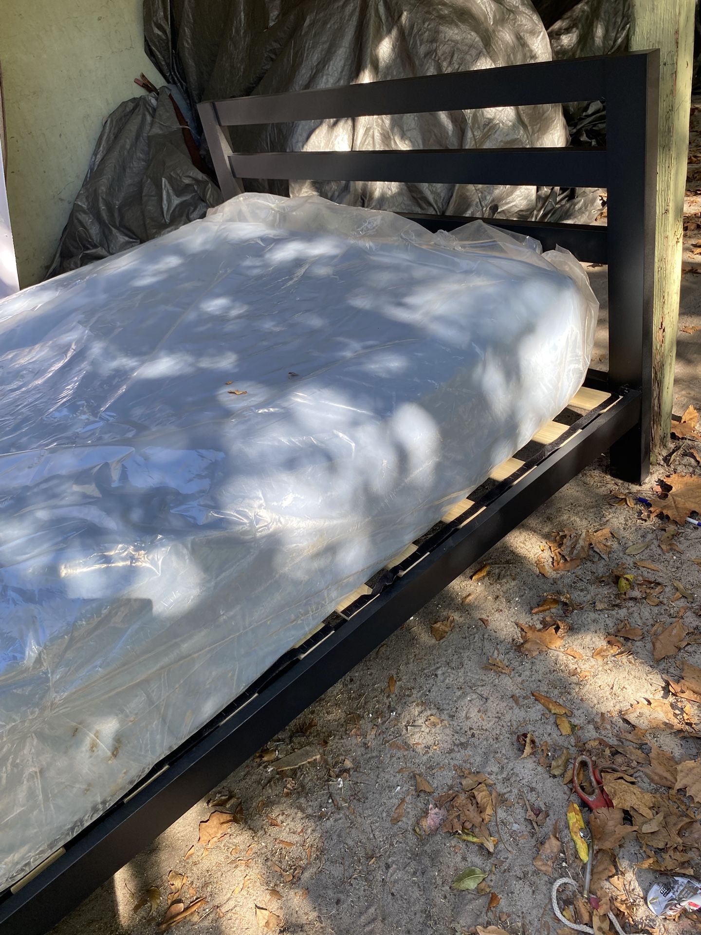 Black Metal Bed Frame &  Full mattress $140 together