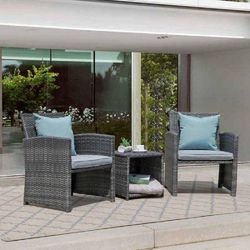 New 3pc Outdoor Patio Balcony Outdoor Furniture Set 2 Different Colors Available 