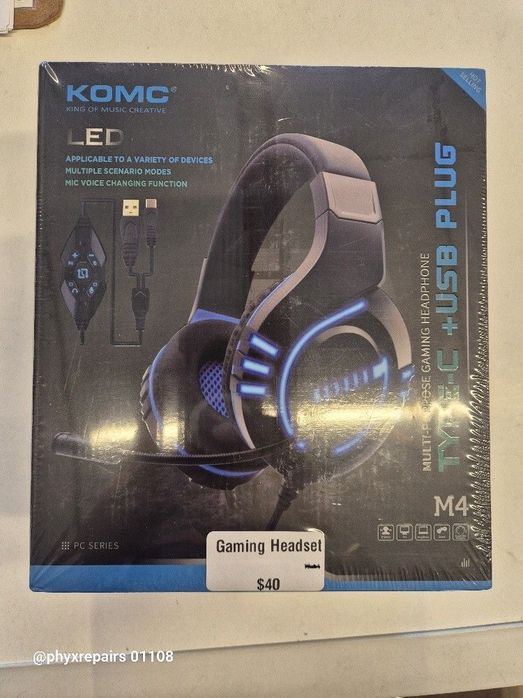 KOMC King Of Music Creative, M4 USB Headset New/Sealed $20