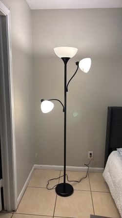 Black 3-Light Torchiere Floor Lamp