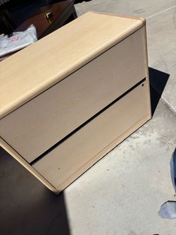 2-Drawer Light Wood Filing Cabinet