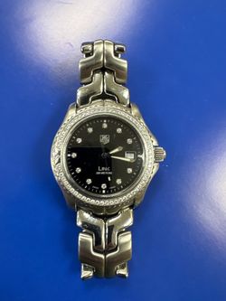 TAG HEUER MENS LINK WJ1117.BA0575 DIAMOND DIAL BEZEL MENS BLACK PRESTIGE WATCH