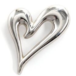 Vintage Signed Monet Silver Tone Heart Brooch Pin
