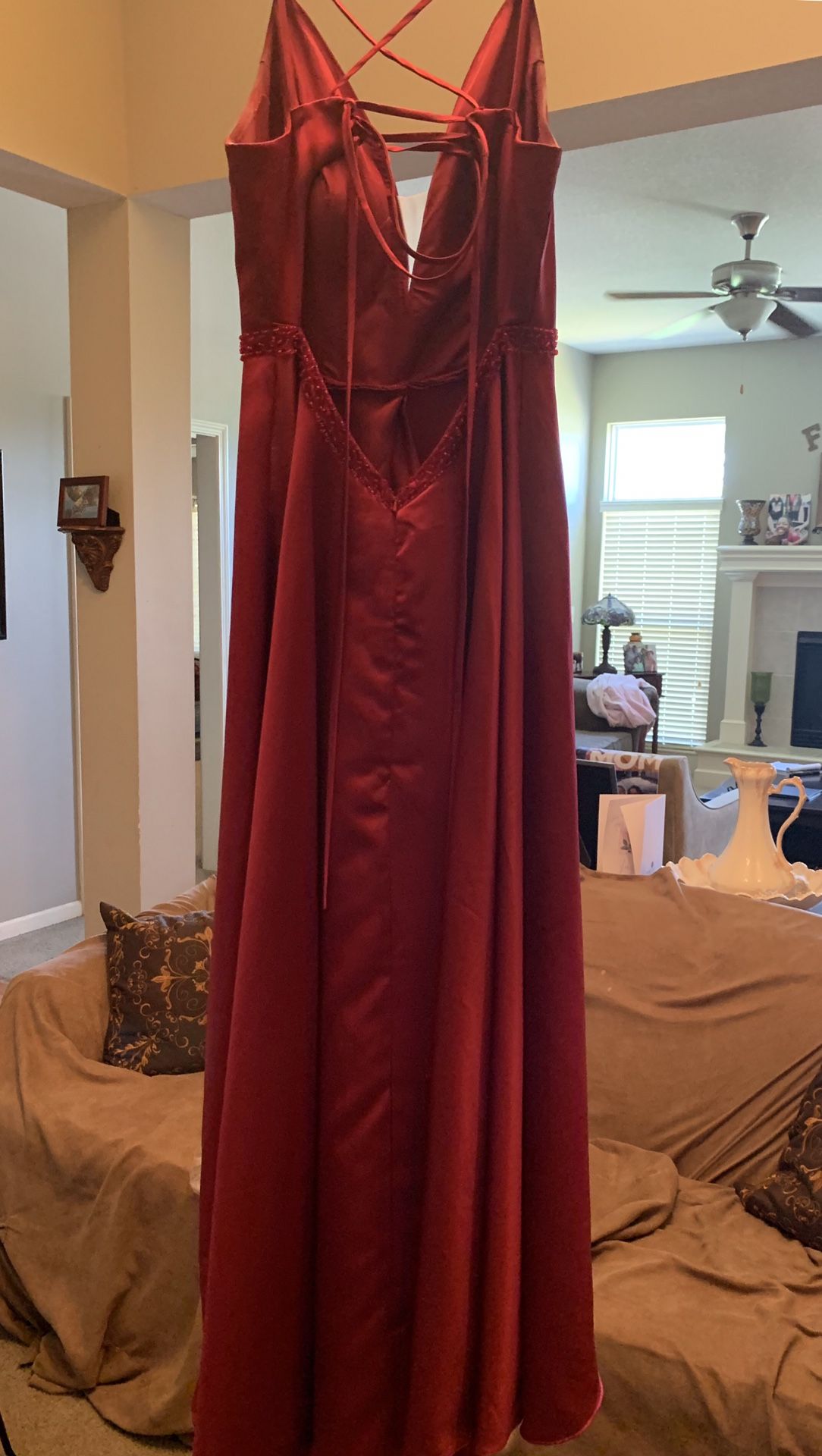 Burgundy wine evening gown!