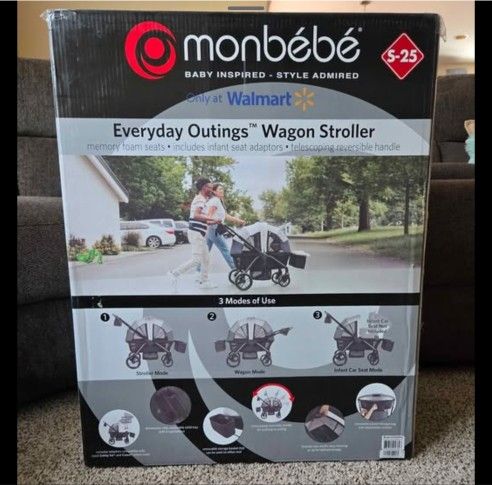 Monbebe Everyday Outings Wagon Stroller, Cobblestone Grey, Toddler