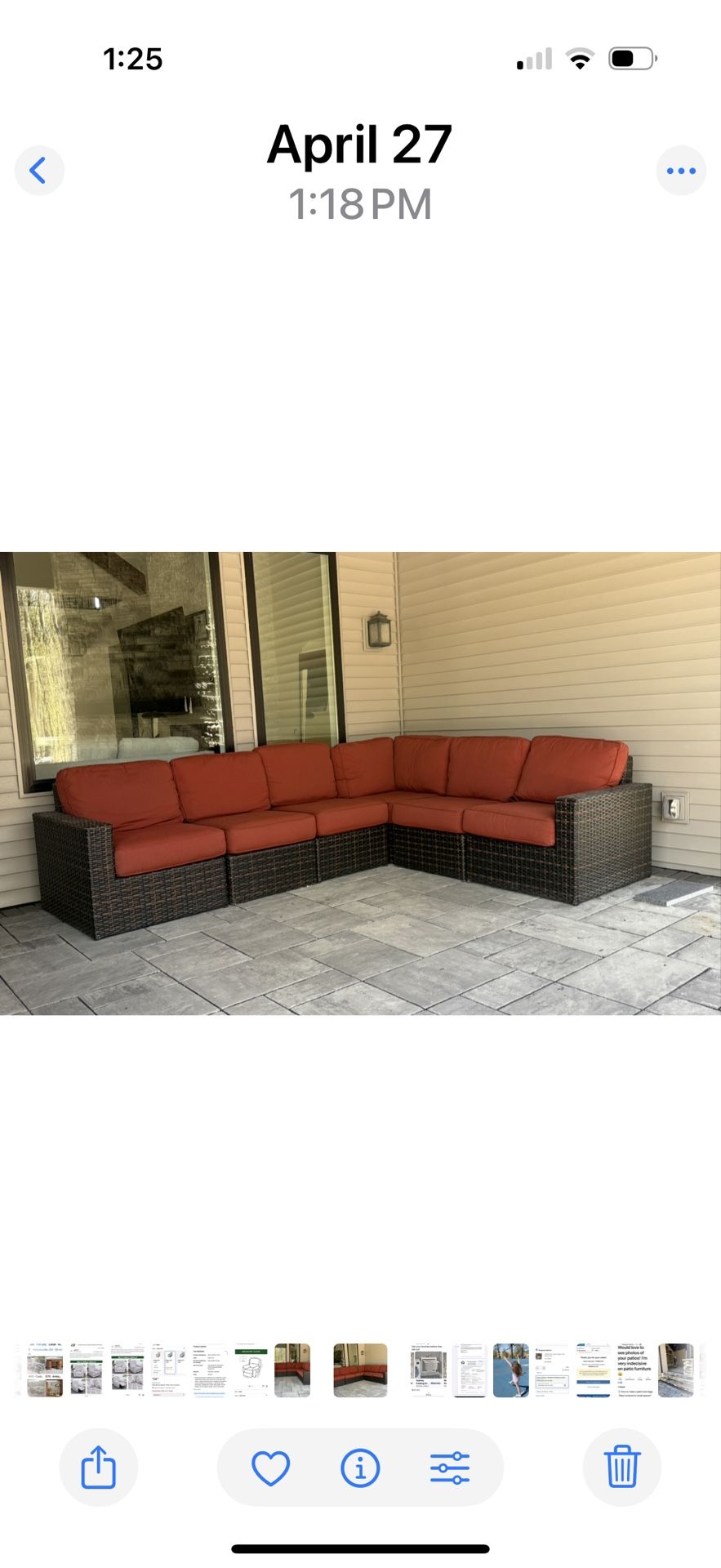 Outdoor Sectional with Sunbrella Cushions