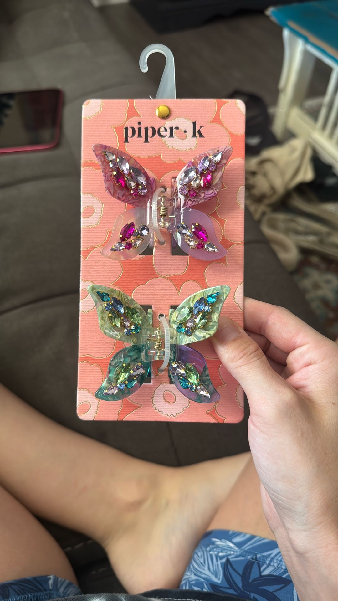 Rhinestone Butterfly Clips