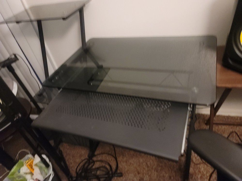 Glass Office Desk With Chair