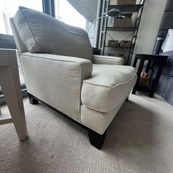 Super comfortable oversized linen chair