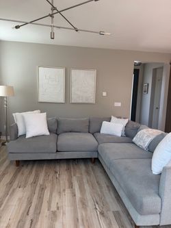 Grey sectional couch