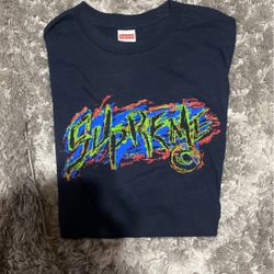 Supreme Scratch Tee Navy Blue