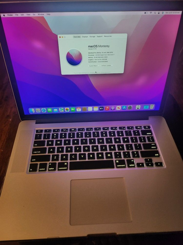 2015 Macbook Pro I7 2.8 16 Gb ,excellent Condition.