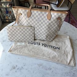 Authentic Louis Vuitton Damier Azur Neverfull