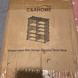 Brand New Compartment Wire Storage Organizer Metal Black