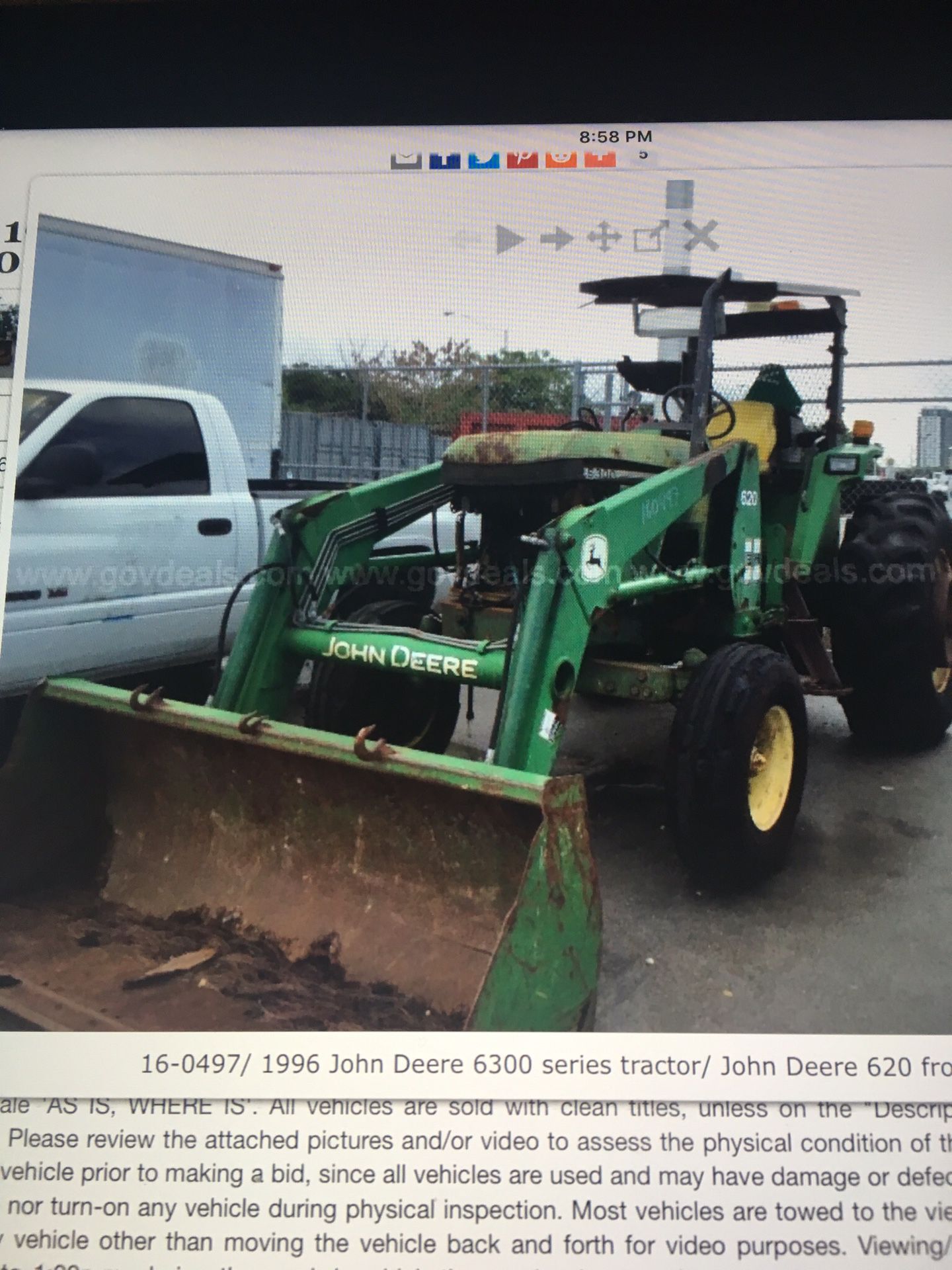 John Deere tractor 6300