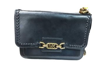 Michael Kors Heather Med Shoulder Black Purse / Handbag
