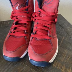 Men’s size 9 Air Jordan Flight 45 High Max Gym Red/Obsidian ‘White 524866‑601