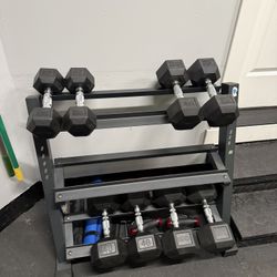 Dumbbells And Dumbbell Rack