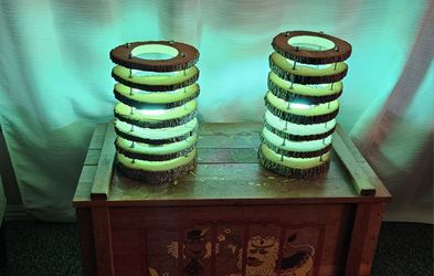 Smart Wood Table / Night Stand Lamp