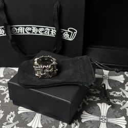 Chrome Hearts Square Cemetery Cross Silver Ring Size 10