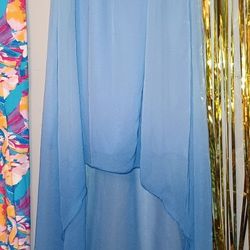 Girls Light Blue Dress Size Large Good Condition 
