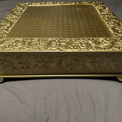 Square Gold Metal Cake Stand