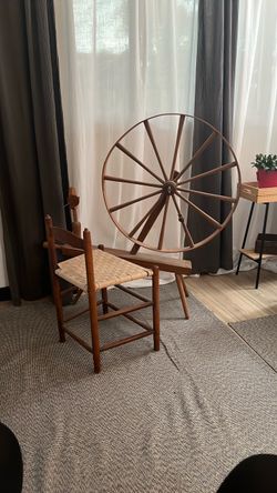 Reproduction Shaker Spinning Wheel and Chair