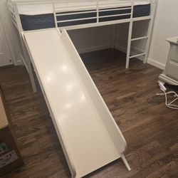 Kids Twin Loft Bed With Slide 