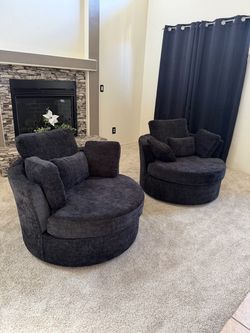 Black swivel chairs