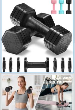 🔥Brand new🔥 Adjustable Dumbbell Set, 4 in 1 Free Weights Dumbbells Set for Women, Weights for Women at Home, 2lb 3lb 4lb 5lb with TPU Soft Rubber Ha