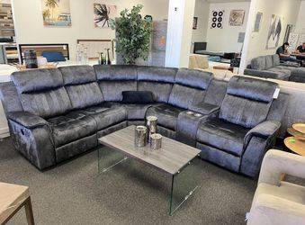 Power Reclining Sectional With USB Ports