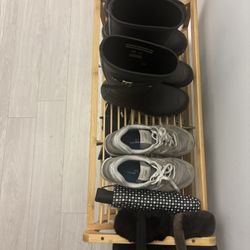 12 Pair Solid Wood Shoe Rack