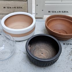 Ceramic Wide Bowl Planters Pots for Succulent, Bonsai, Plant Displays