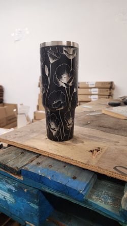 Laser Engrave Full Wrap Tumbler 40oz. Flower Theme, California Poppies, Gift Ideas