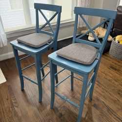 2 Wooden Barstools 