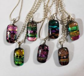 Handmade Dichroic Glass Pendants