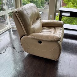 Power Recliner Chair – Faux Leather, Tan