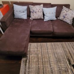 Brown Futon With Reversible Chaise