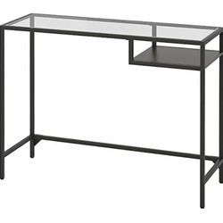 IKEA VITTSJÖ Laptop Desk, Modern, Black-Brown, 100x36 cm, Tempered Glass, Durable, Easy to Care for, For Home, 55 lb Weight Capacity