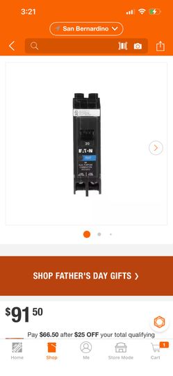 Eaton Single pole 20 Amp Breaker