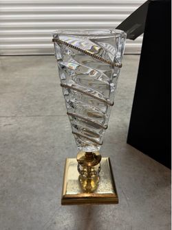 Vintage Large Crystal Italian Flower vase with Swarovski stones