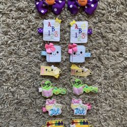 School Girl Hair Clips Bows
