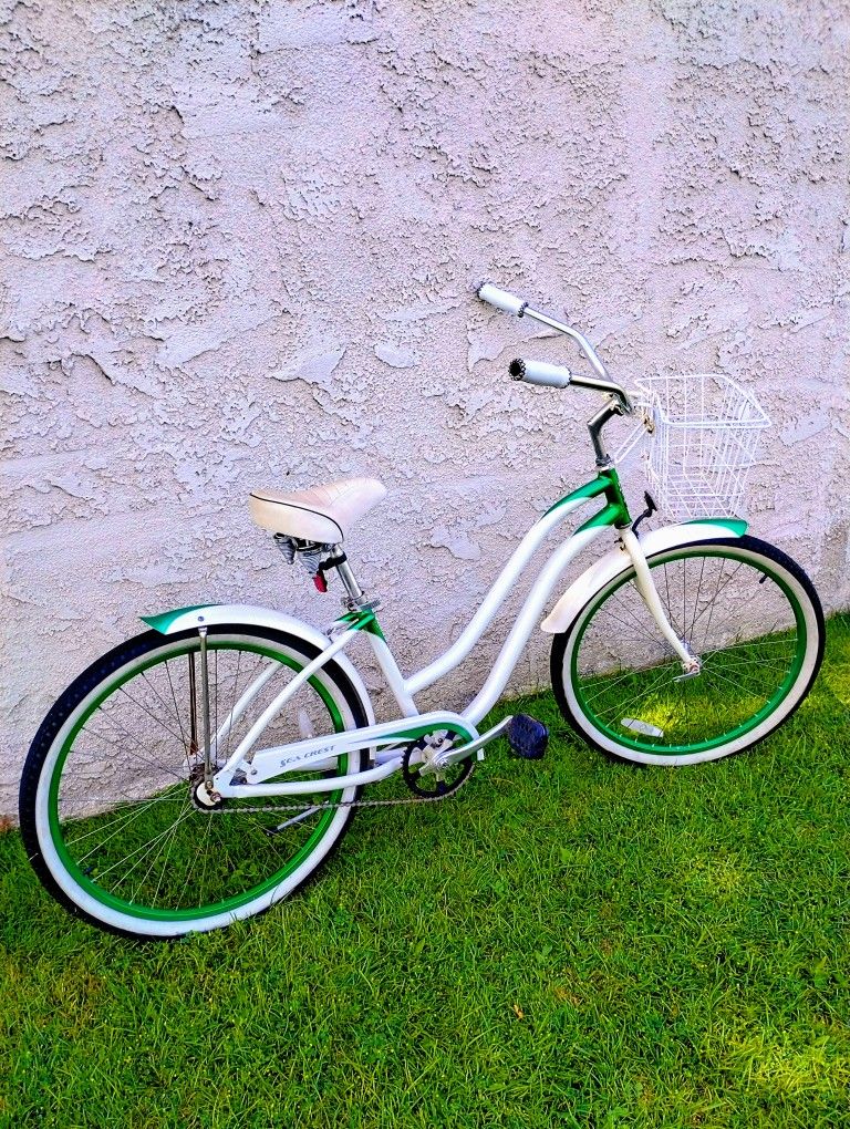 Classic Phat Sea Crest 26" Beach Cruiser Bike Bicicleta Basket
