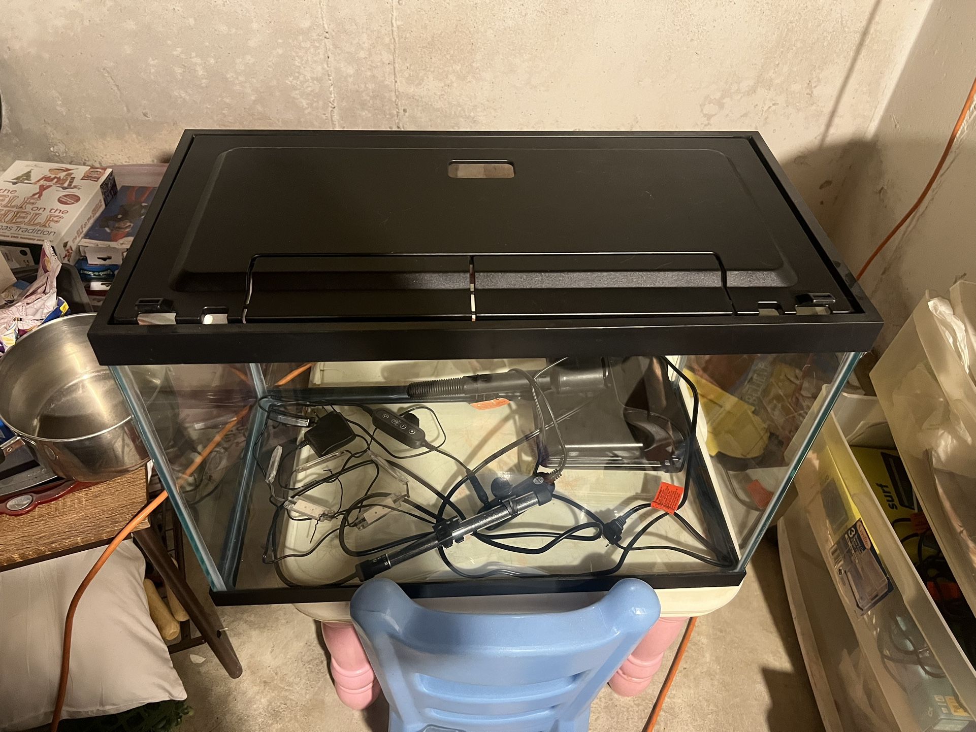 Fish Tank With Supplies Heater Filter