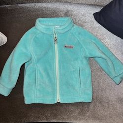 Columbia Jacket Infant Baby Girl Benton Fleece Zip Up  Mint Green Used 6-12m