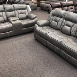 New Gray Recliner Couch And Loveseat Only $50 Down Payment 